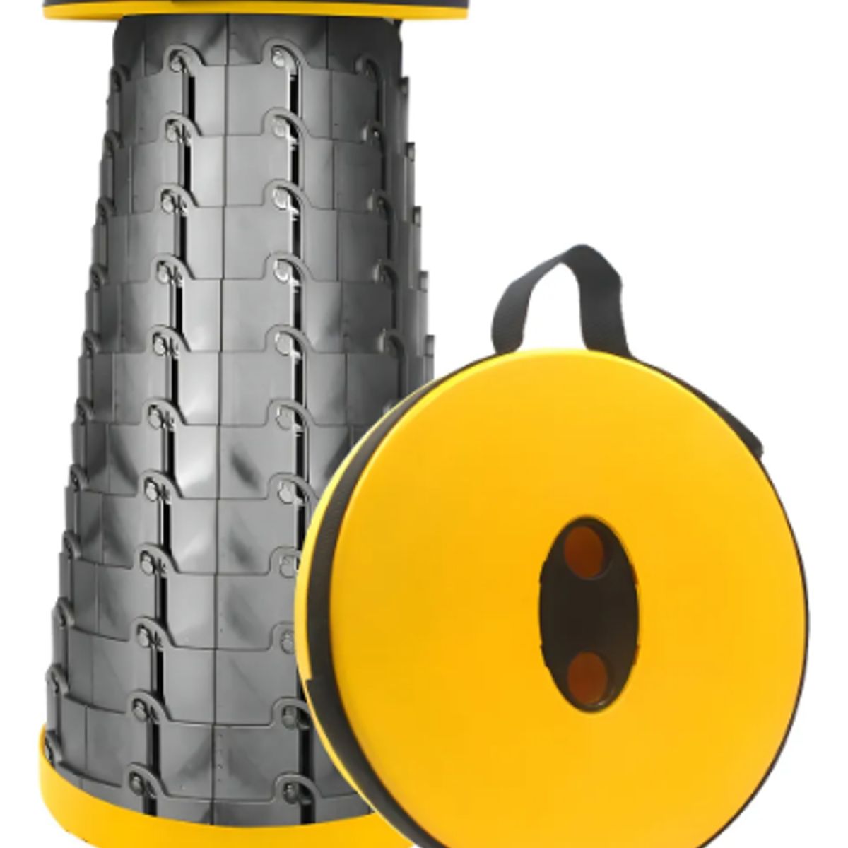 GENERICO - Taburete Plegable Silla Telescopica Silla Portatil Retraible Color Dorado