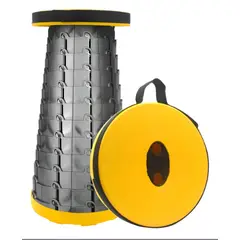 GENERICO - Taburete Plegable Silla Telescopica Silla Portatil Retraible Color Dorado