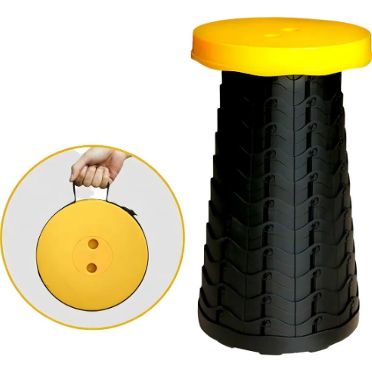 GENERICO - Taburete Plegable Silla Telescopica Silla Portatil Retraible Color Dorado