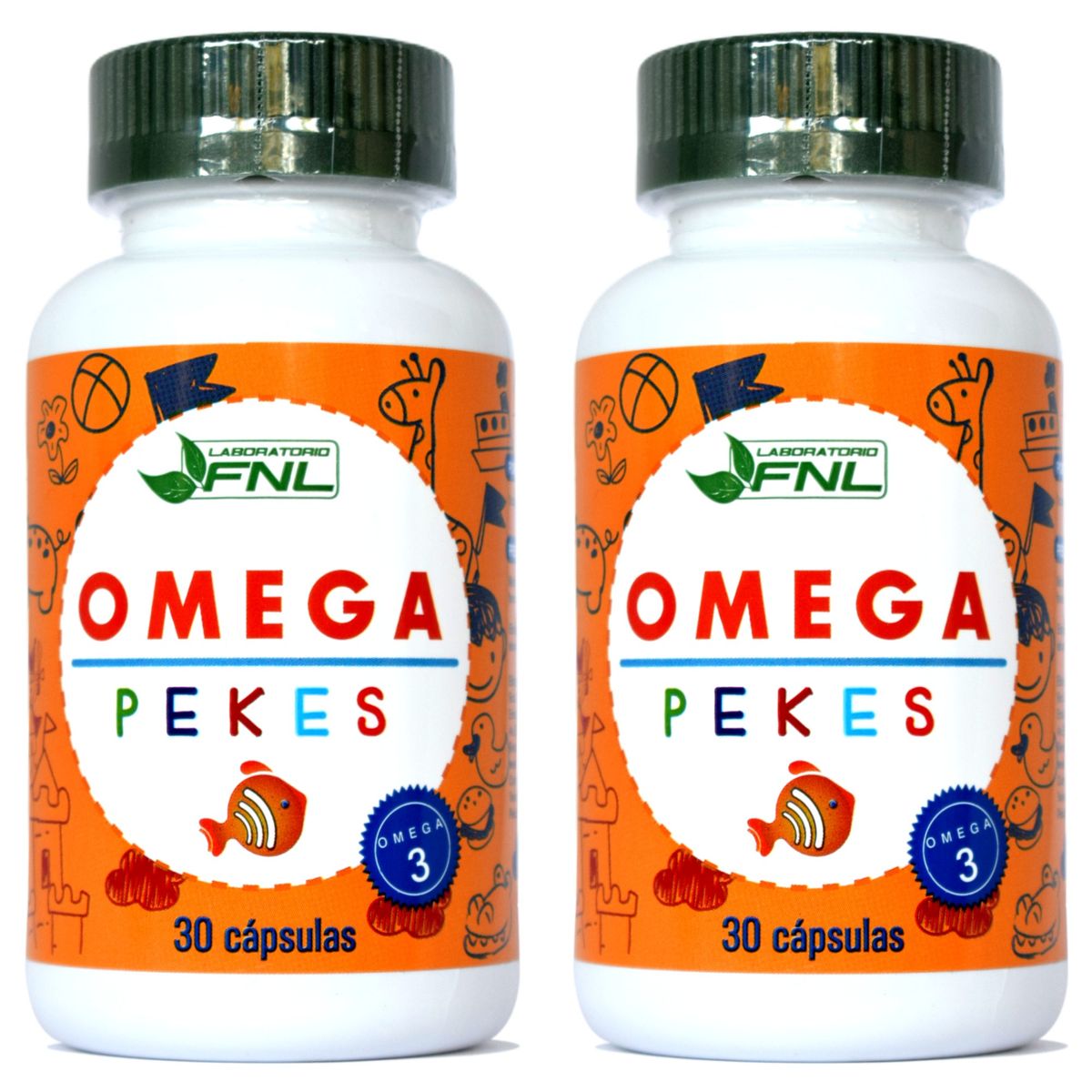 FNL - Omega 3 Pekes 2x Frascos 30 Caps (Epa, Dha) Fnl