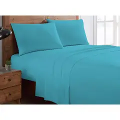 DIANA - SABANAS DE POLAR 2 PLAZA 4 PIEZAS COLOR LISO CELESTE DE EXCELENTE CALIDAD