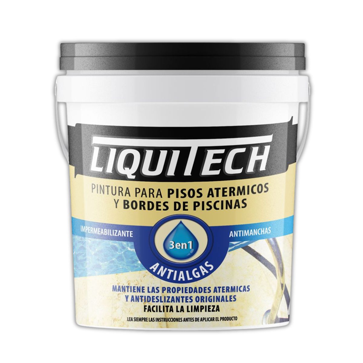 GENERICO - Pintura Impermeable Pisos Atérmicos / Piscinas Liquitech 4 lts - color Blanco