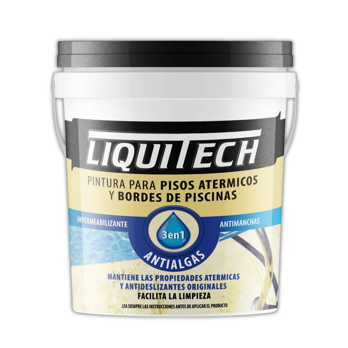 GENERICO - Pintura para pisos atérmicos Impermeabilizante 4 Lts Gris Liquitech