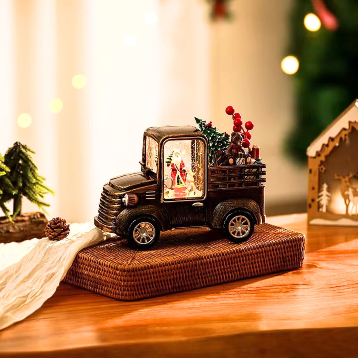 GENERICO - Camioneta Navideña Musical con Luces LED Decoración Mágica de Navidad