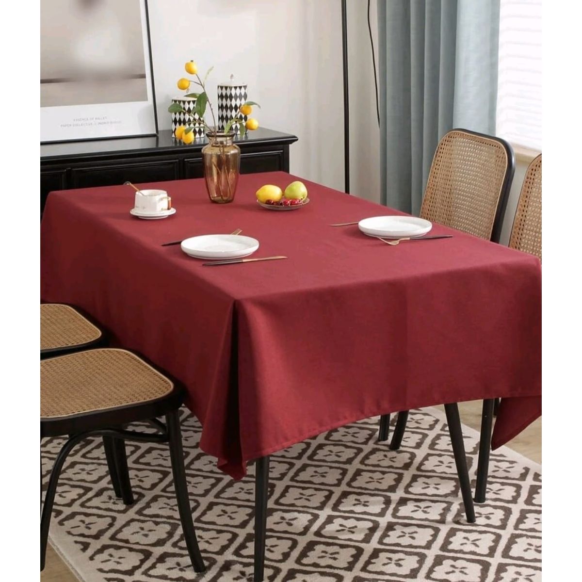 GENERICO - MANTEL ANTIMANCHAS RECTANGULAR BURDEO