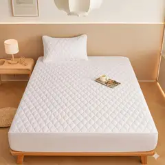 GENERICO - Cubre colchón blanco 1.5 plaza protector impermeable 1 funda de almohada