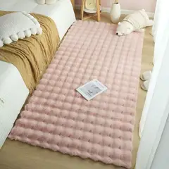 GENERICO - BELLA ALFOMBRA PASILLERA DE LUJO TERCIOPELADA DE PIEL DE CONEJO SINTETICA