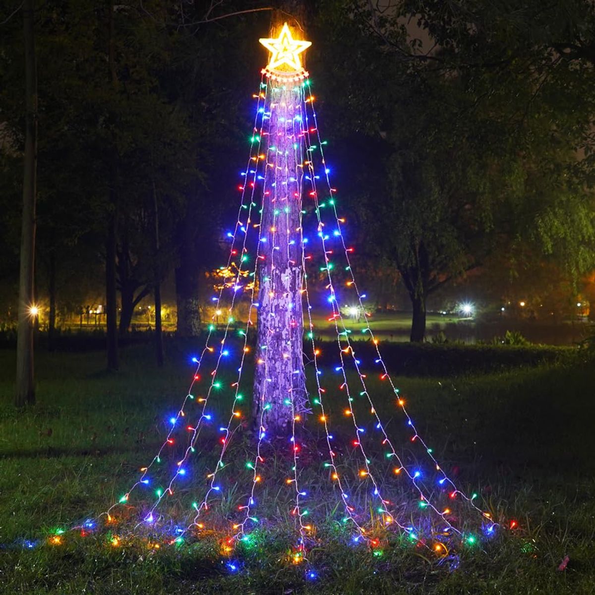 GENERICO - Cascada Estrella de Árbol Hada SOLAR
