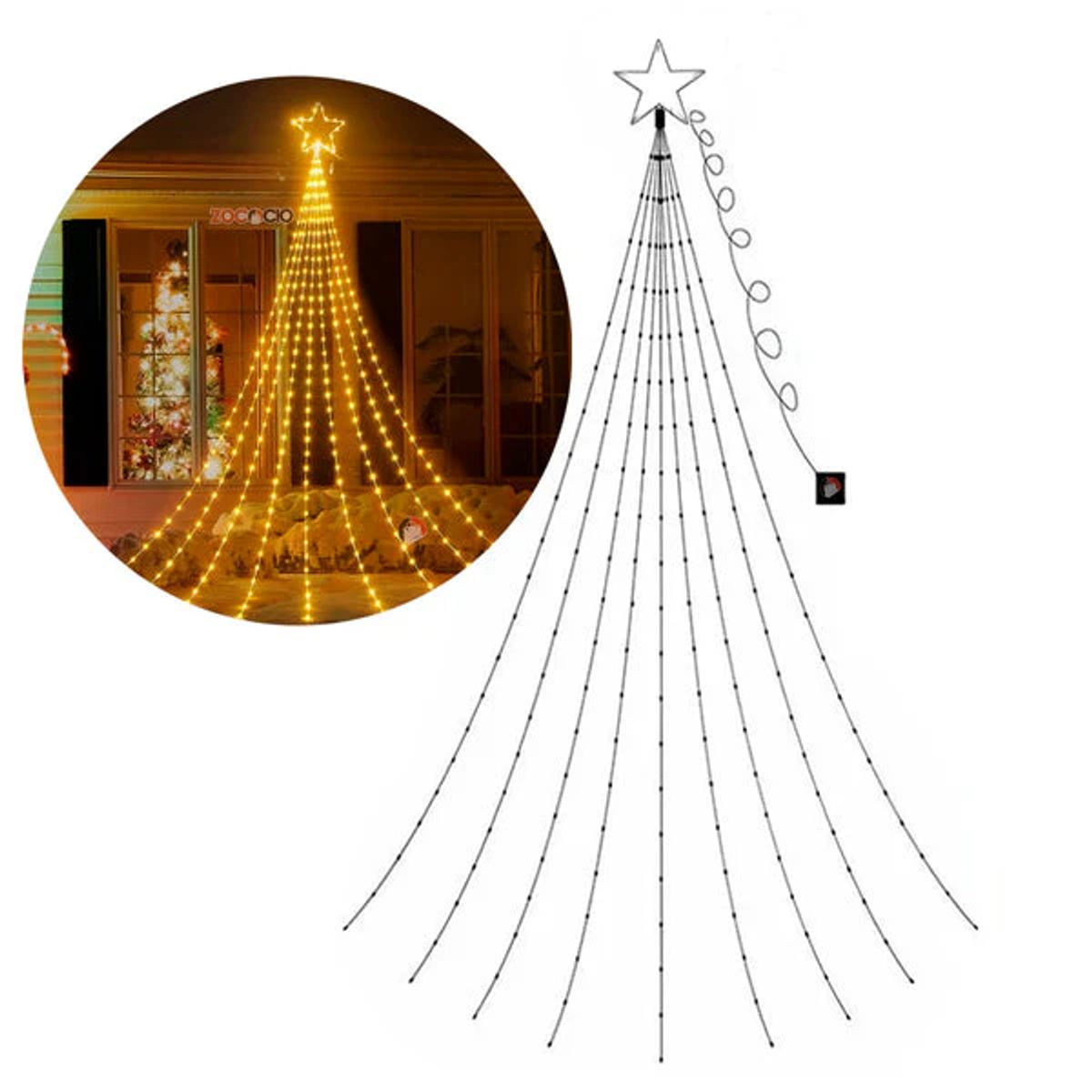 GENERICO - Cascada Estrella de Árbol Hada SOLAR