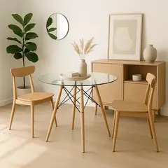 GENERICO - Mesa Comedor Eames 80 cm Vidrio