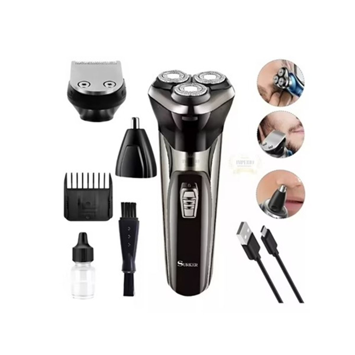 GENERICO - Afeitadora 3 en 1 Para Hombres Corta Pelo Recargable inalámbrica