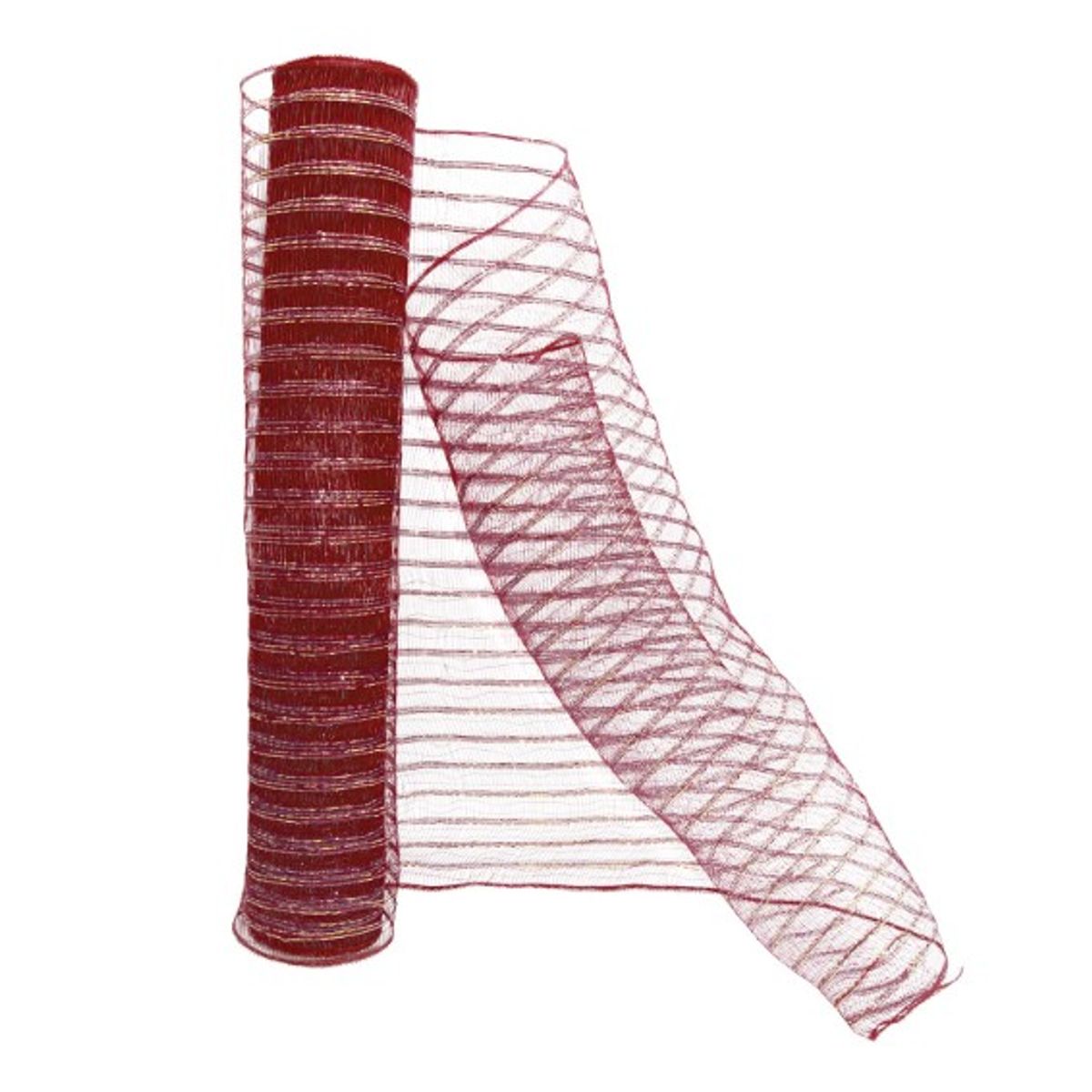 GENERICO - ROLLO 53CMX9M MALLA BOUQUET PP ROJODORADO X1UNI