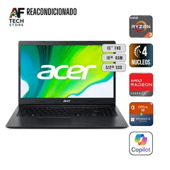 ACER - Notebook N20Q1 Ryzen 3 16GB 512GB - Win11+Office - Reacondicionado Profesional