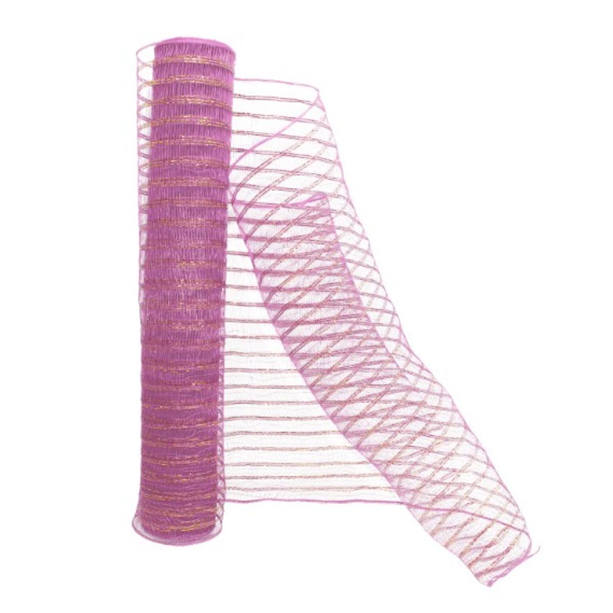 GENERICO - ROLLO 53CMX9M MALLA BOUQUET PP ROSADODORADO X1UNI