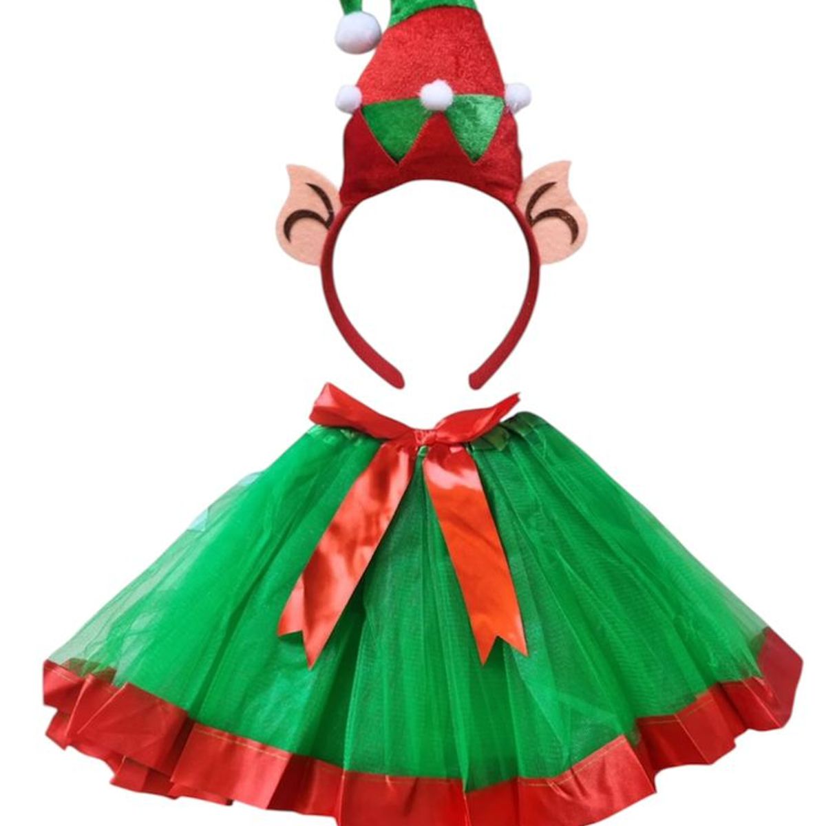 GENERICO - DISFRAZ DE DUENDE O ELFO CON TUTU NIÑA 30CM LARGO