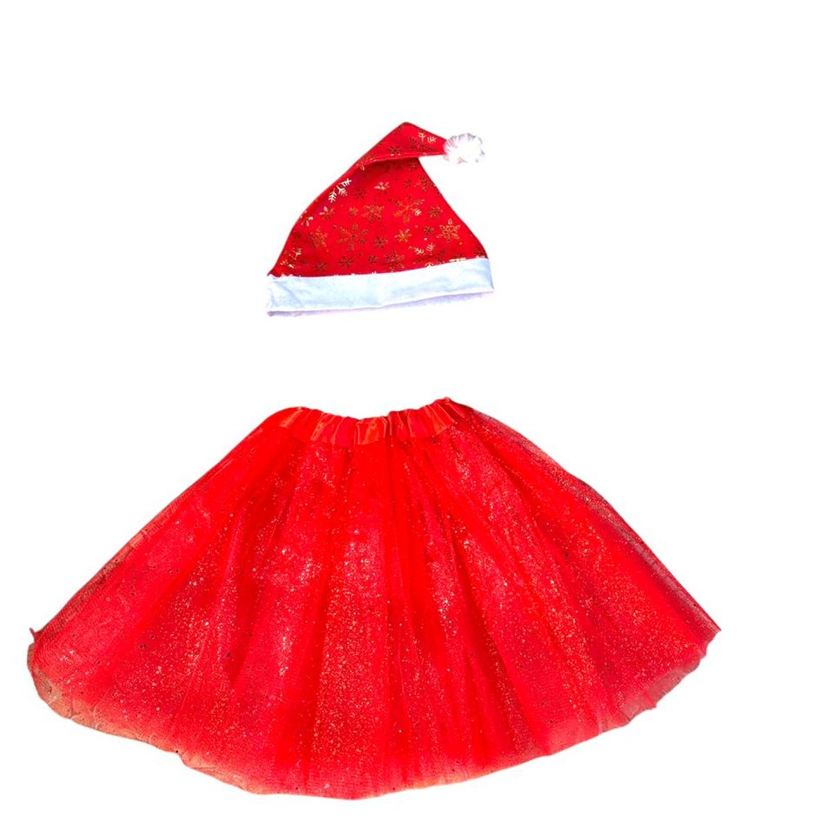 GENERICO - DISFRAZ DE VIEJITA PASCUERA CON TUTU NIÑA 30CM LARGO MAS GORRO Y GUANTES