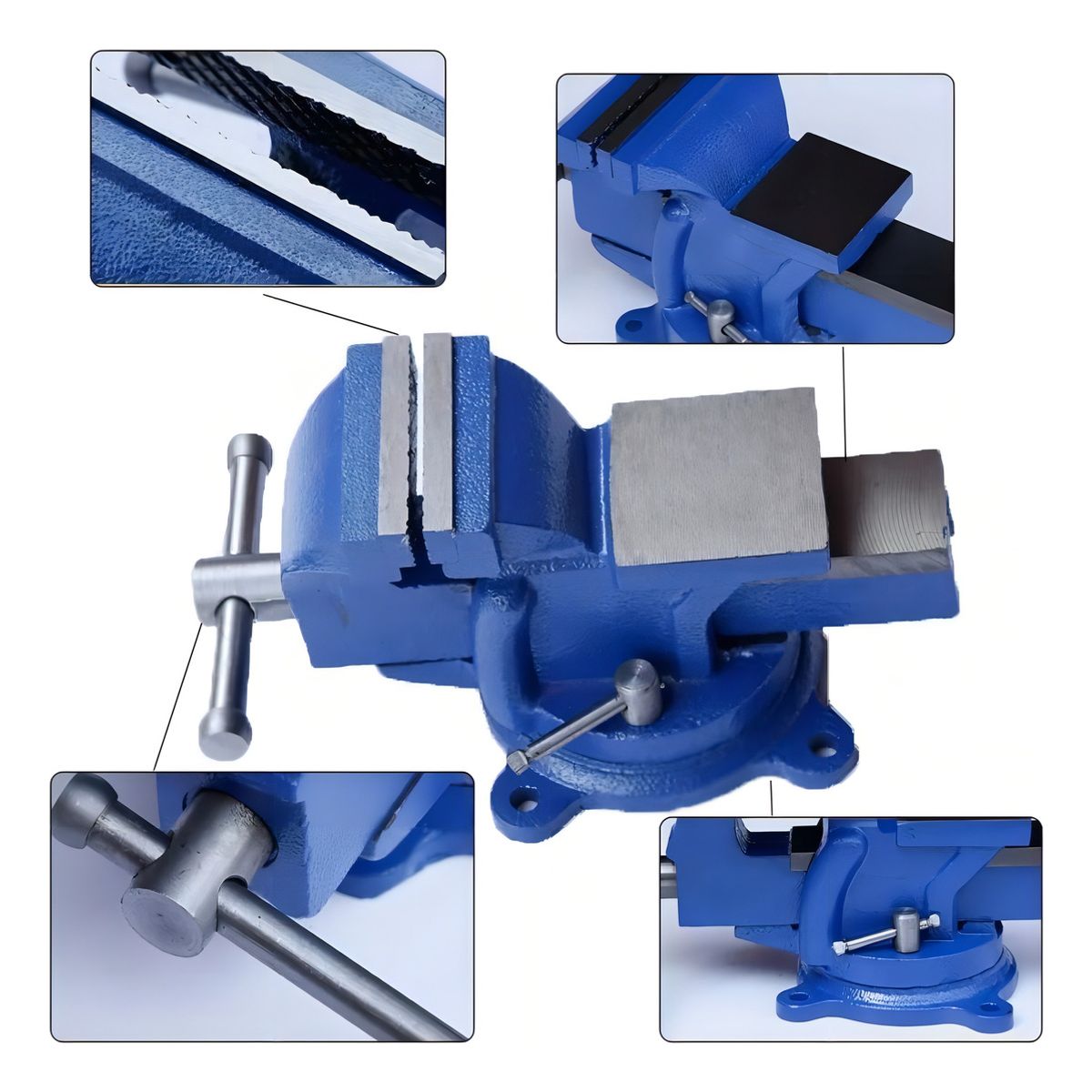 QUICK - Tornillo Banco 8 Pulgada Tornillo Mecanico 8 Pulgadas Fijo