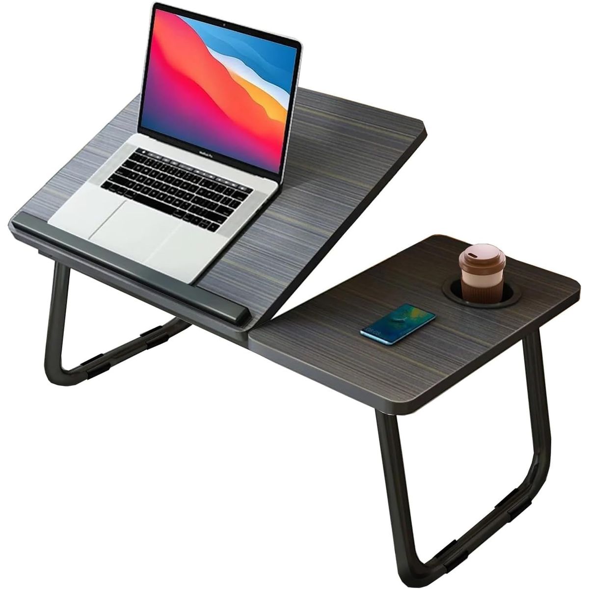 YOMYM - Escritorio Computadora Plegable Multifuncional  Portavasos 64×25×32cm