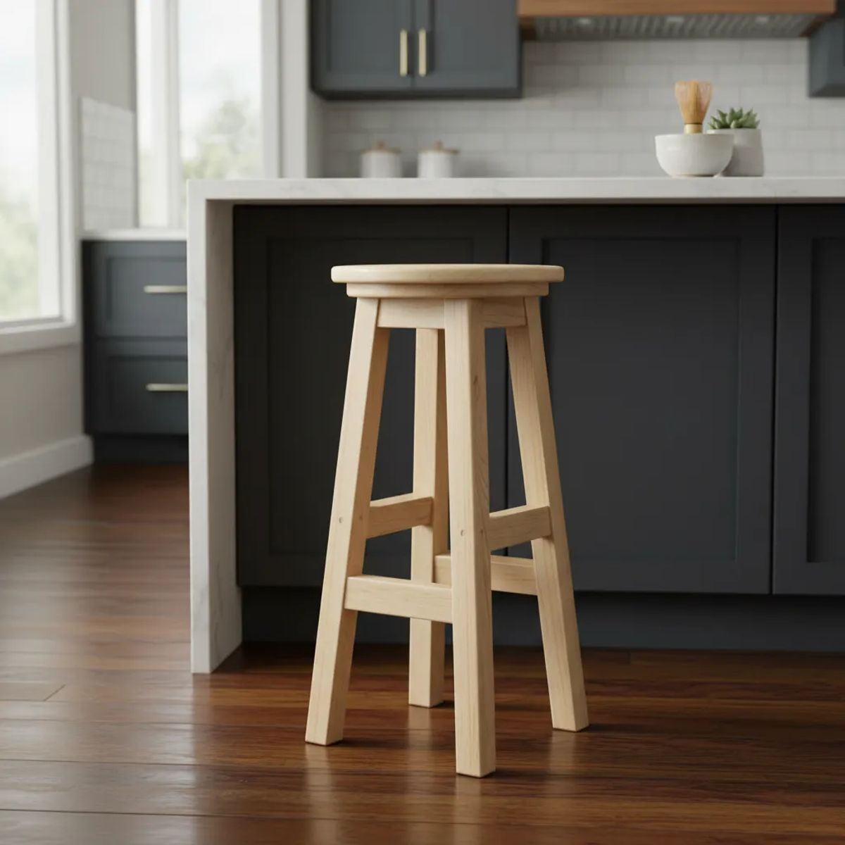 GENERICO - Taburete Nehuen Piso Redondo Madera Bar Cocina