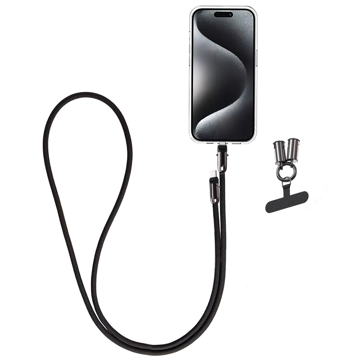 VIDITA - Cable de Datos Colgante 2 en 1 Tipo-C a Tipo-C 1.2m 60w