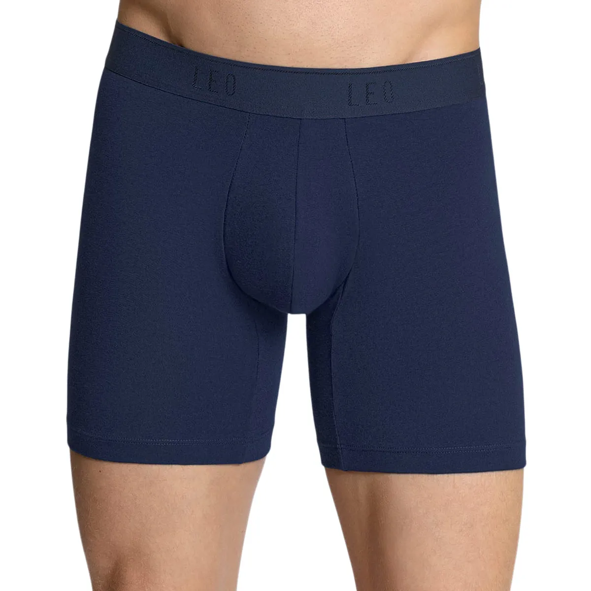 LEO - Leo Bóxer medio en algodón 033360 Azul Oscuro