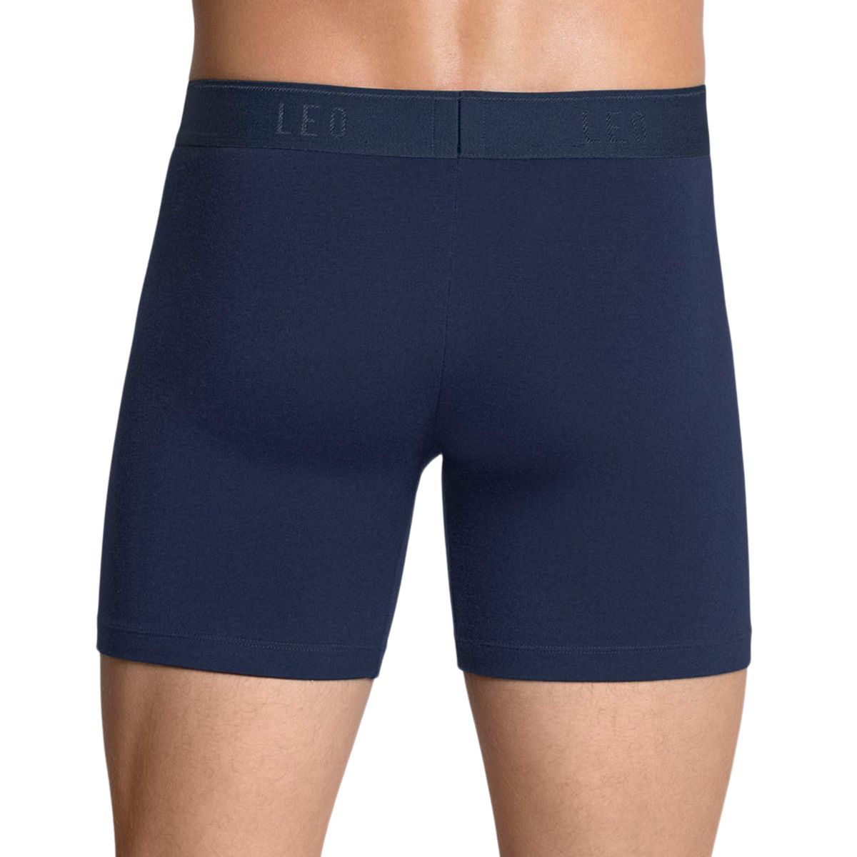 LEO - Leo Bóxer medio en algodón 033360 Azul Oscuro