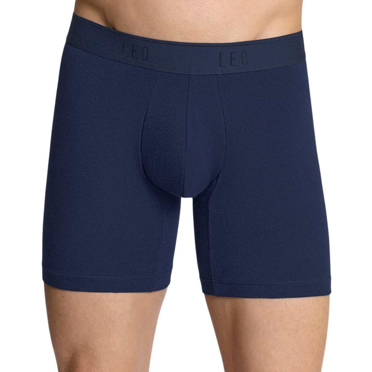 LEO - Leo Bóxer medio en algodón 033360 Azul Oscuro
