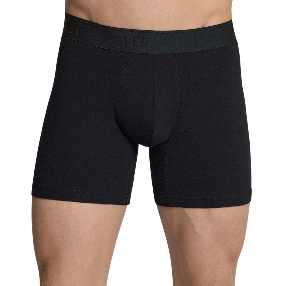 LEO - Leo Bóxer medio en algodón 033360 Negro
