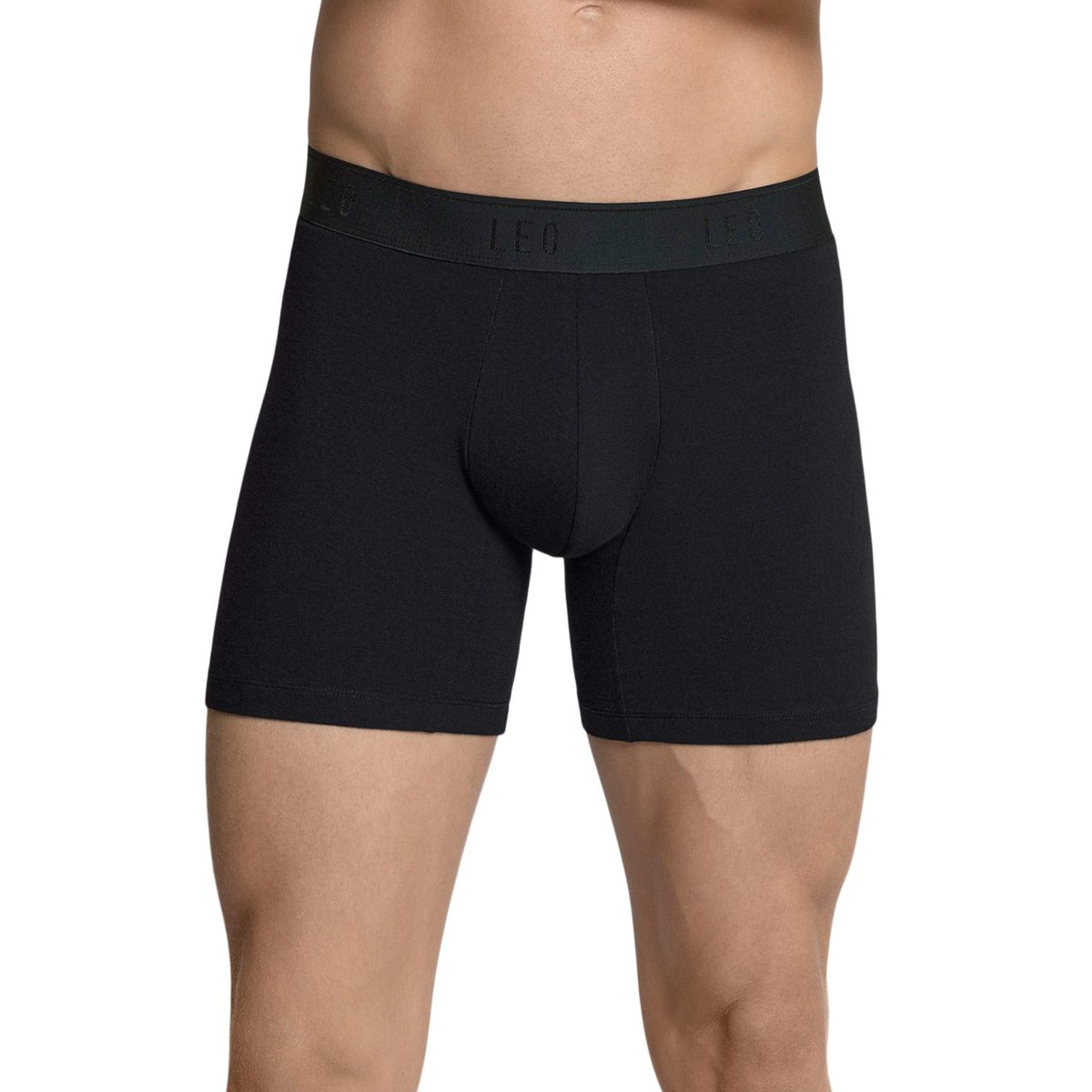 LEO - Leo Bóxer medio en algodón 033360 Negro