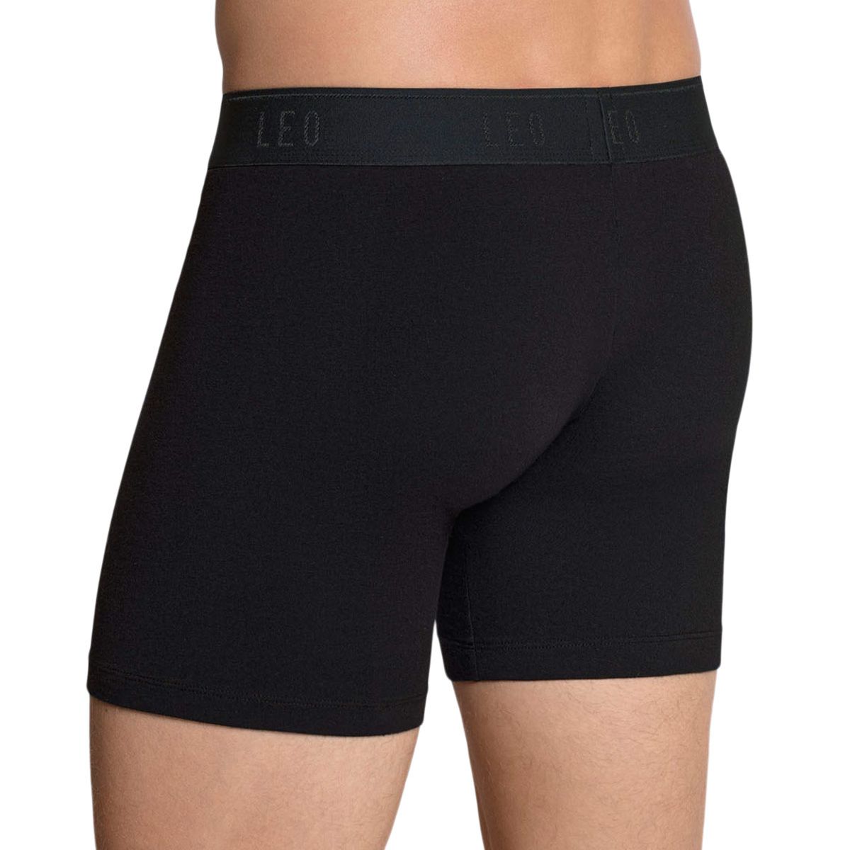 LEO - Leo Bóxer medio en algodón 033360 Negro