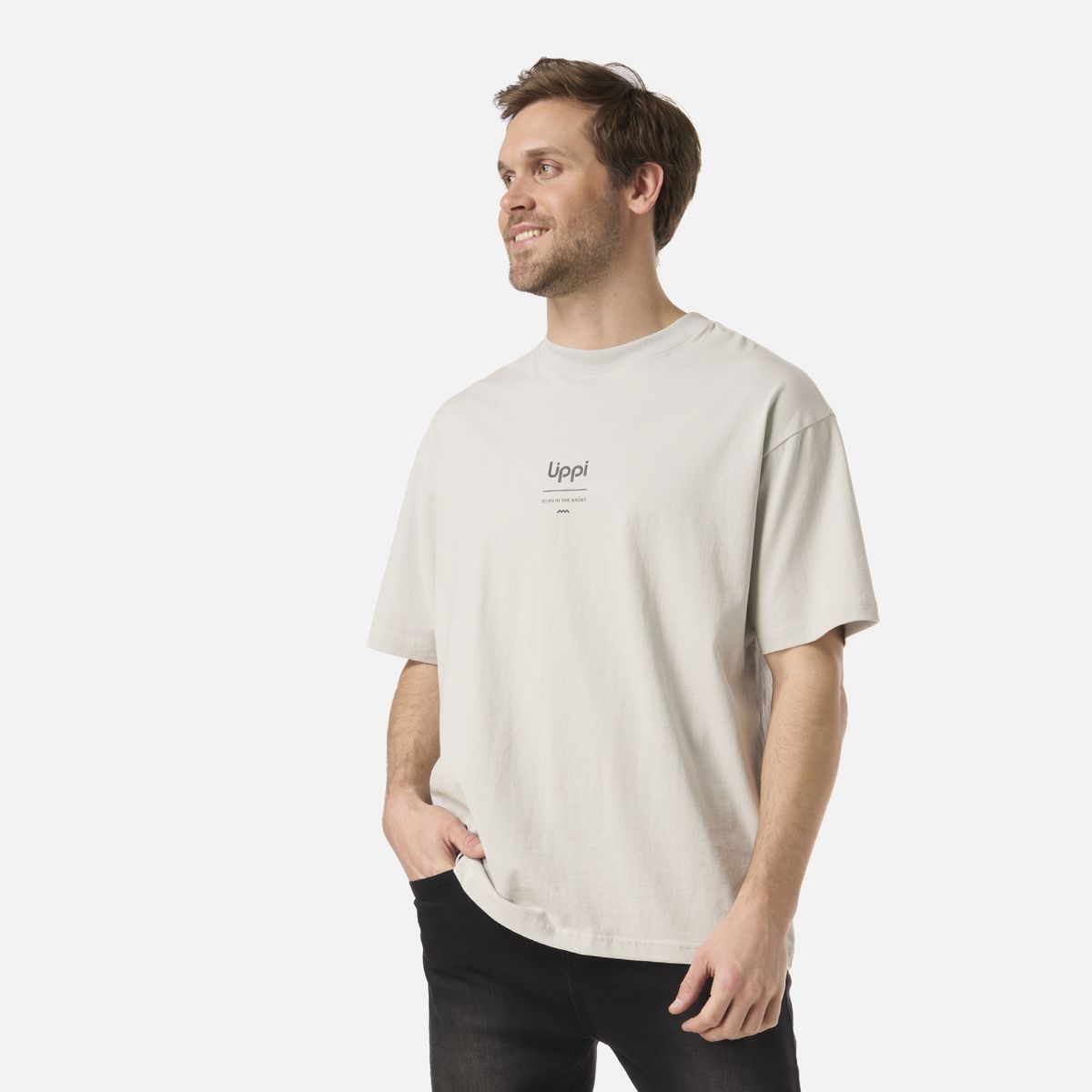 LIPPI - Polera Hombre Endura Cotton T-Shirt Gris Claro Lippi