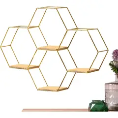 YOMYM - Estante decorativo de pared - hexagonal dorado