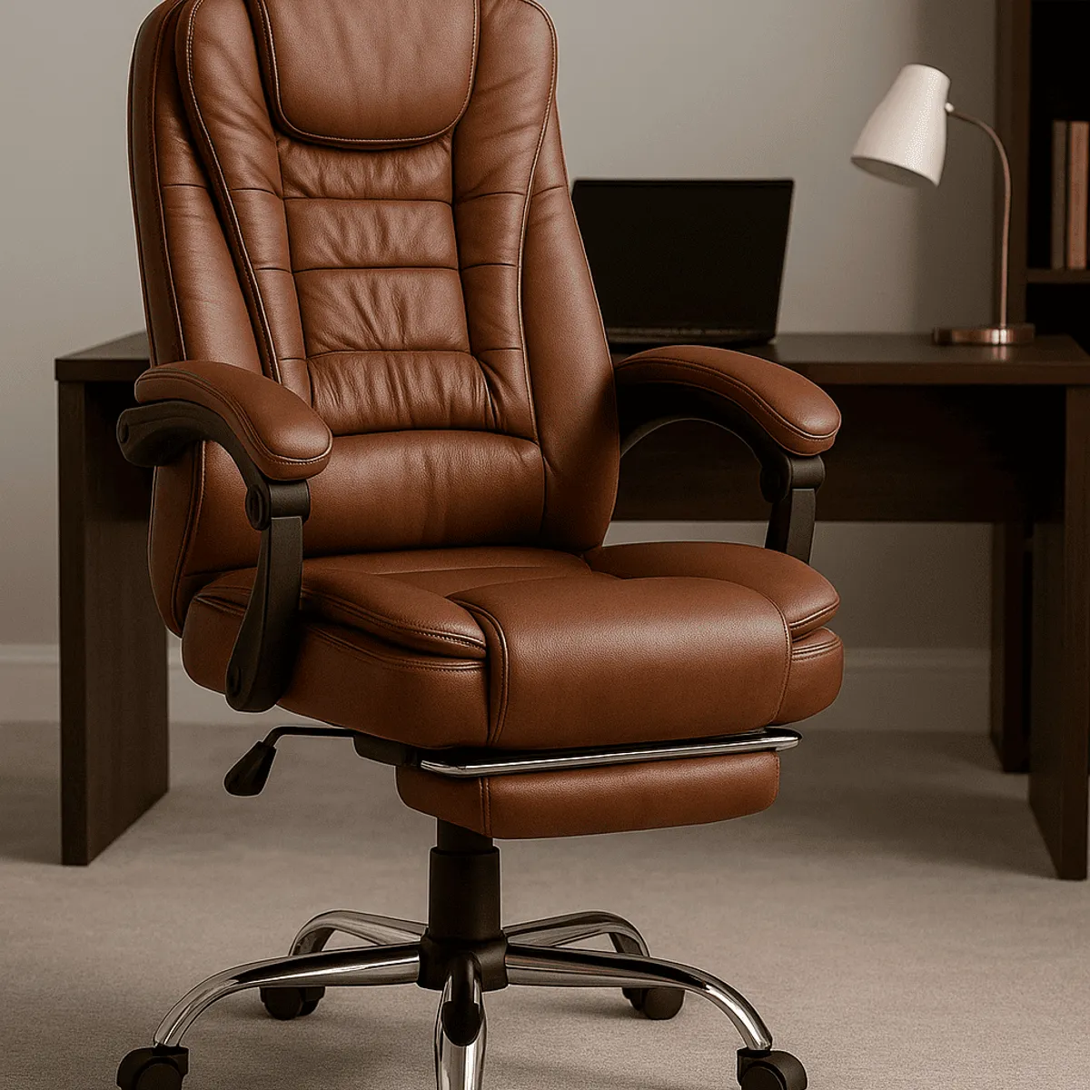 SPACE HOME - Silla De Oficina Giovanni Egonomica Gerencial Reclinable Cuero Sintético