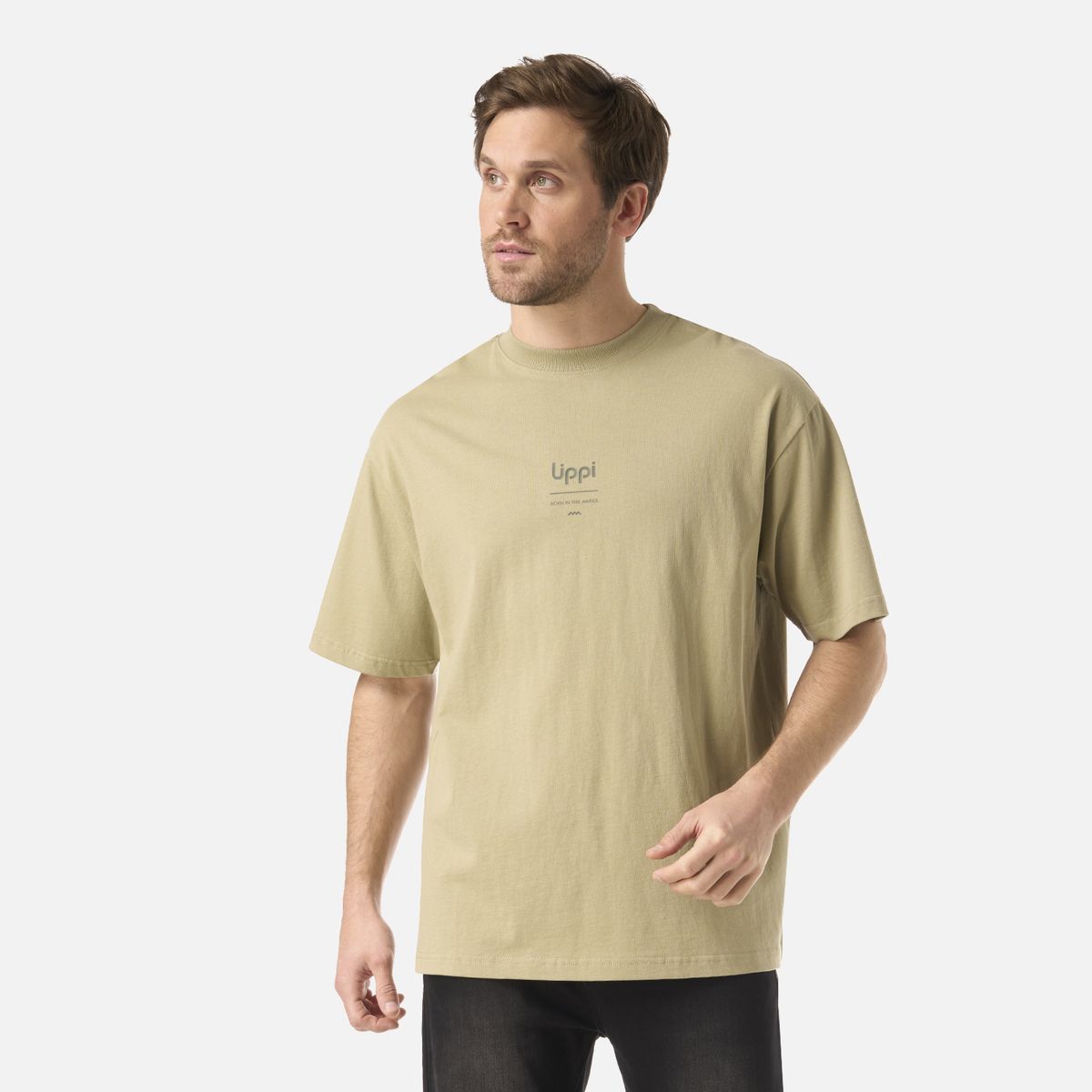 LIPPI - Polera Hombre Endura Cotton T-Shirt Verde Oliva Lippi