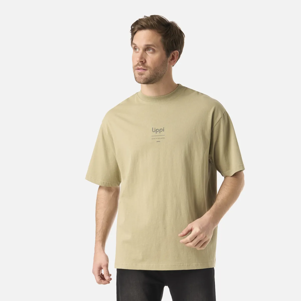 LIPPI - Polera Hombre Endura Cotton T-Shirt Verde Oliva Lippi