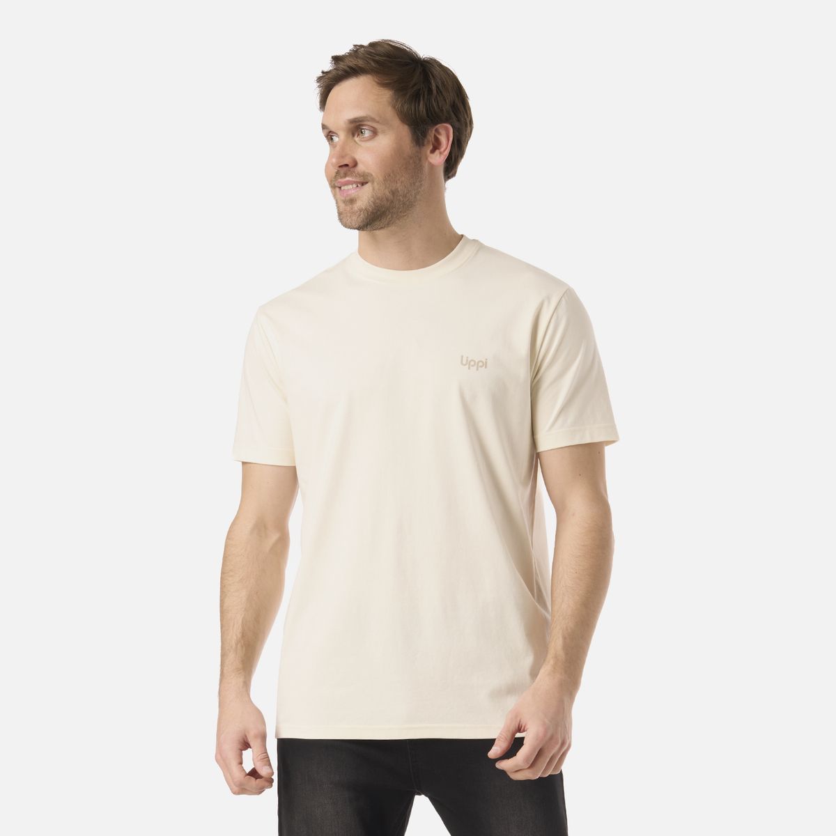 LIPPI - Polera Hombre Green Sorona T-Shirt Crema Lippi