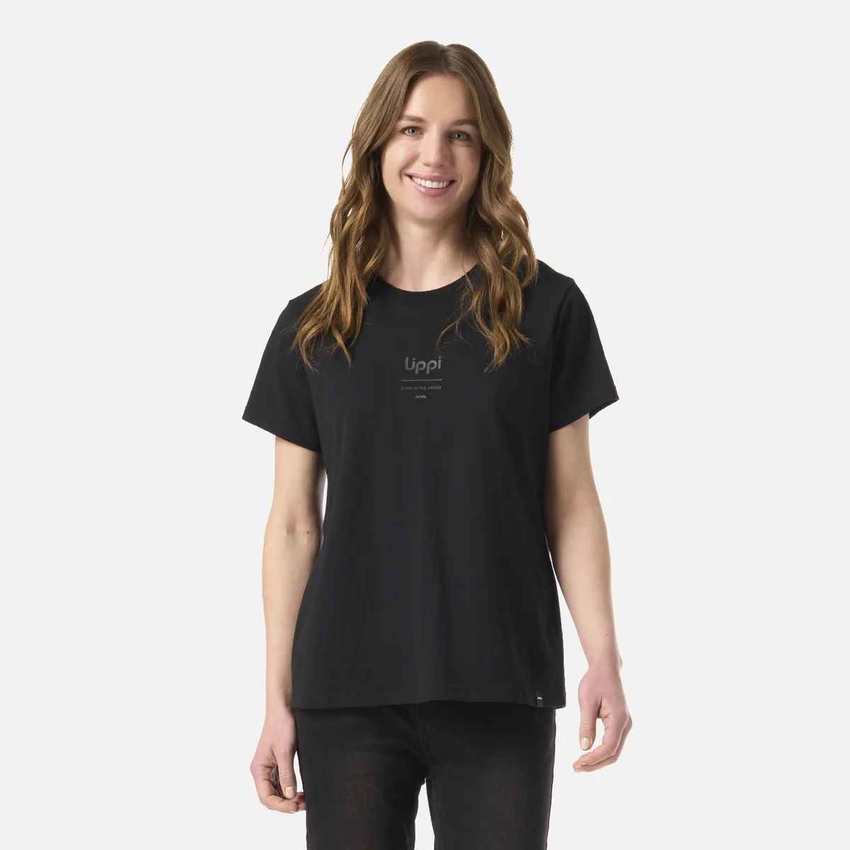 LIPPI - Polera Mujer Ulmo Mid Point T-Shirt Negro Lippi