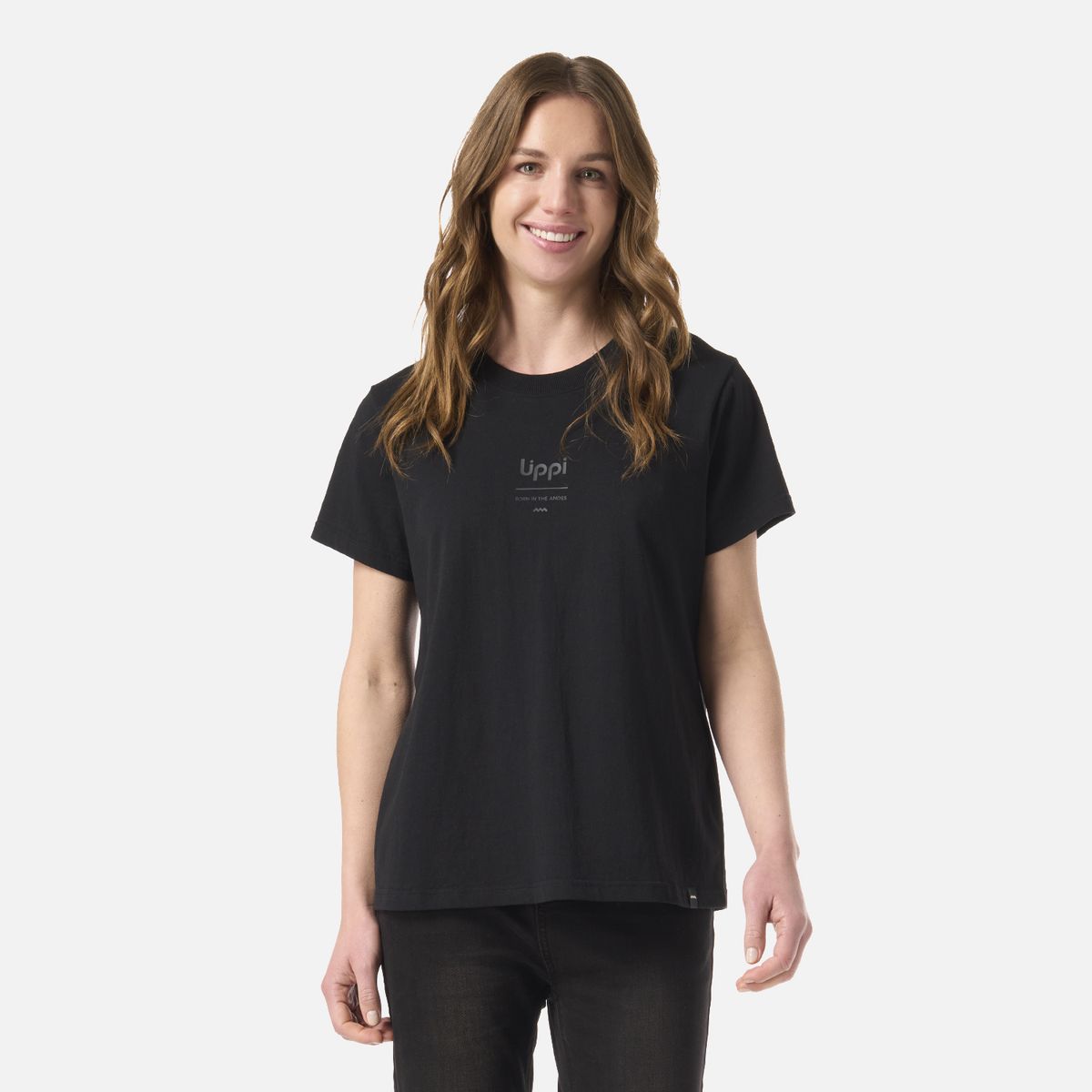 LIPPI - Polera Mujer Ulmo Mid Point T-Shirt Negro Lippi