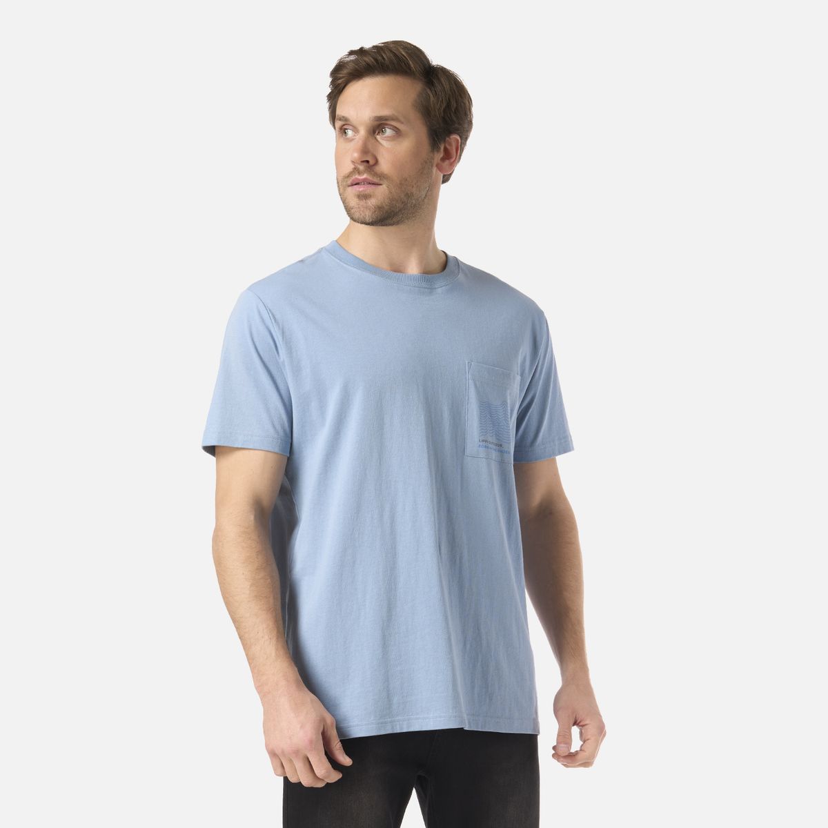 LIPPI - Polera Hombre Ulmo Pocket T-Shirt Azul Piedra Lippi
