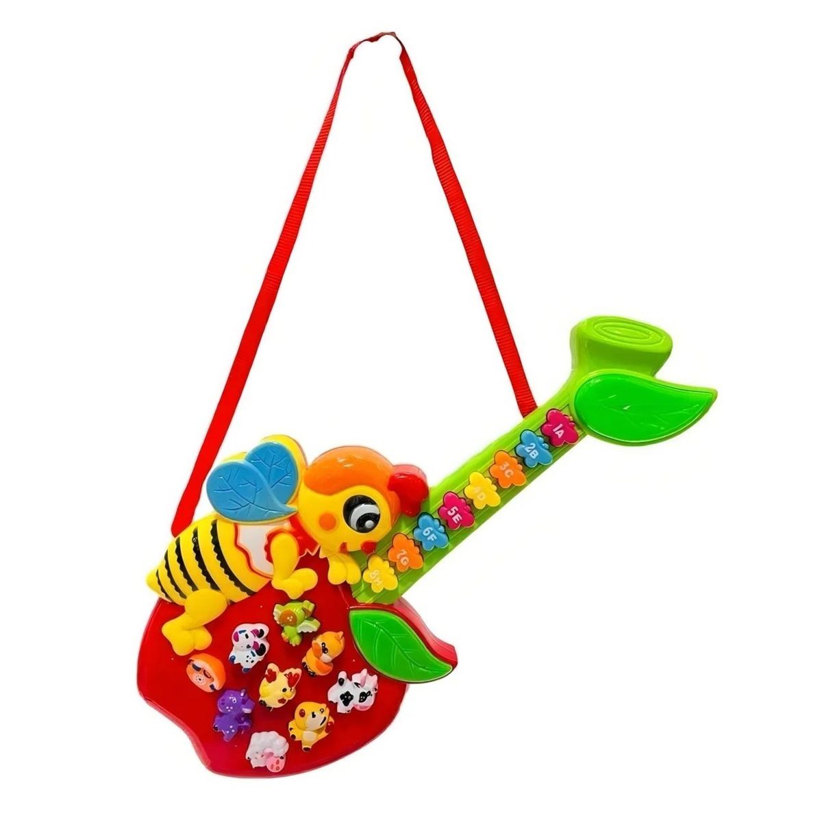 GENERICO - PACK X 3 GUITARRA INFANTIL EDUCATIVA SONS DE BICHOS LETRAS E NÚMEROS