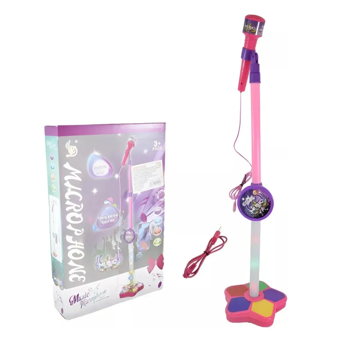 GENERICO - PACK X 3 MICRÓFONO DE KARAOKE PARA NIÑOS CON SOPORTE DE MICRÓFONO 