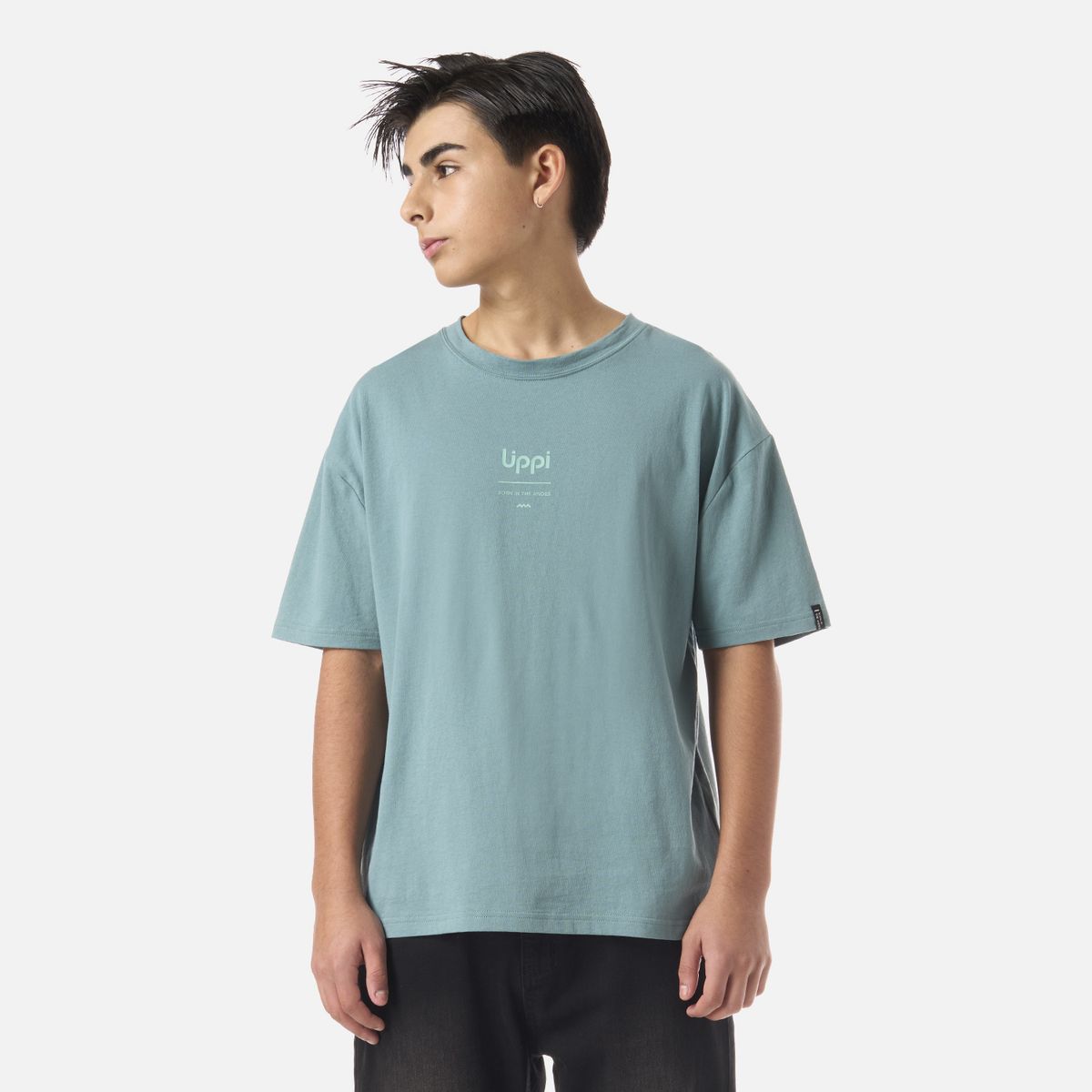 LIPPI - Polera Teen Boy Mountain Trip Oversize T-Shirt Turquesa Lippi