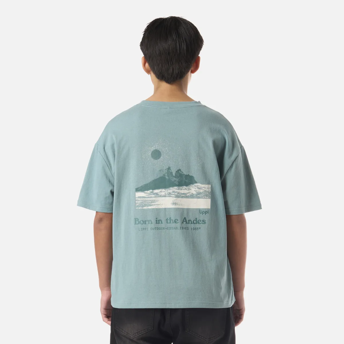 LIPPI - Polera Teen Boy Mountain Trip Oversize T-Shirt Turquesa Lippi