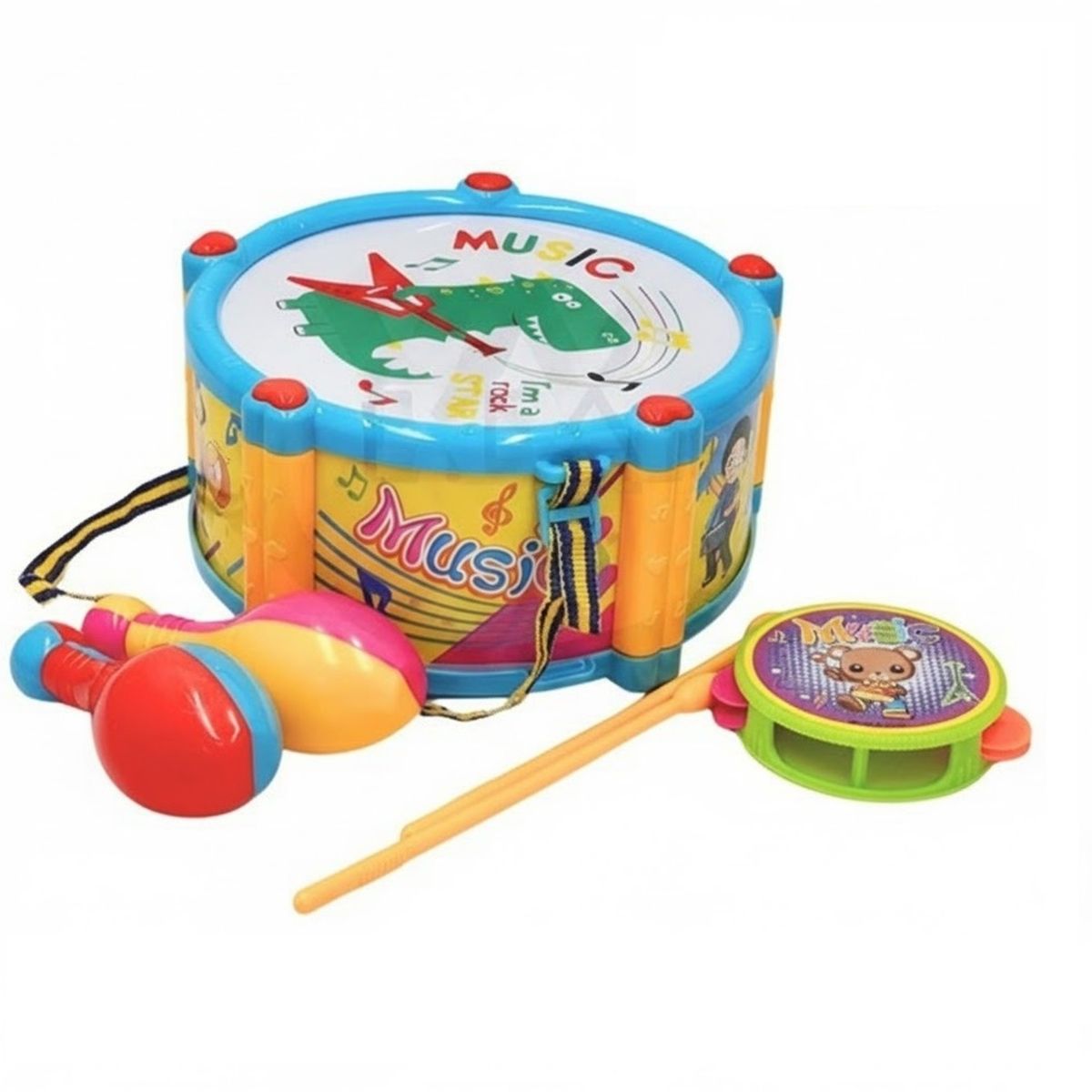 GENERICO - PACK X 3 MEGA TAMBOR REX FULL INSTRUMENTOS BOLSA