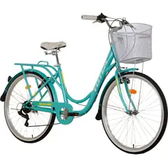 GENERICO - Bicicleta Urbana Totem Modelo City Aro 26 Color Turquesa Color Celeste Tamaño Del Cuadro Xs