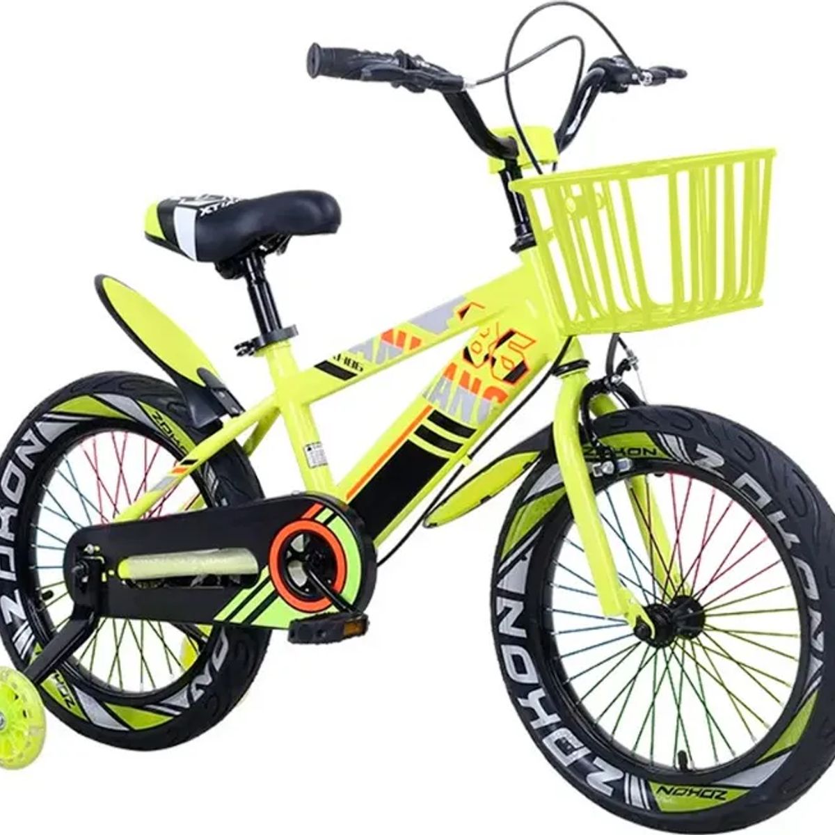 GENERICO - Bicicleta Mountain Bike Luces Led Y Colores Aro 12 Amarillo