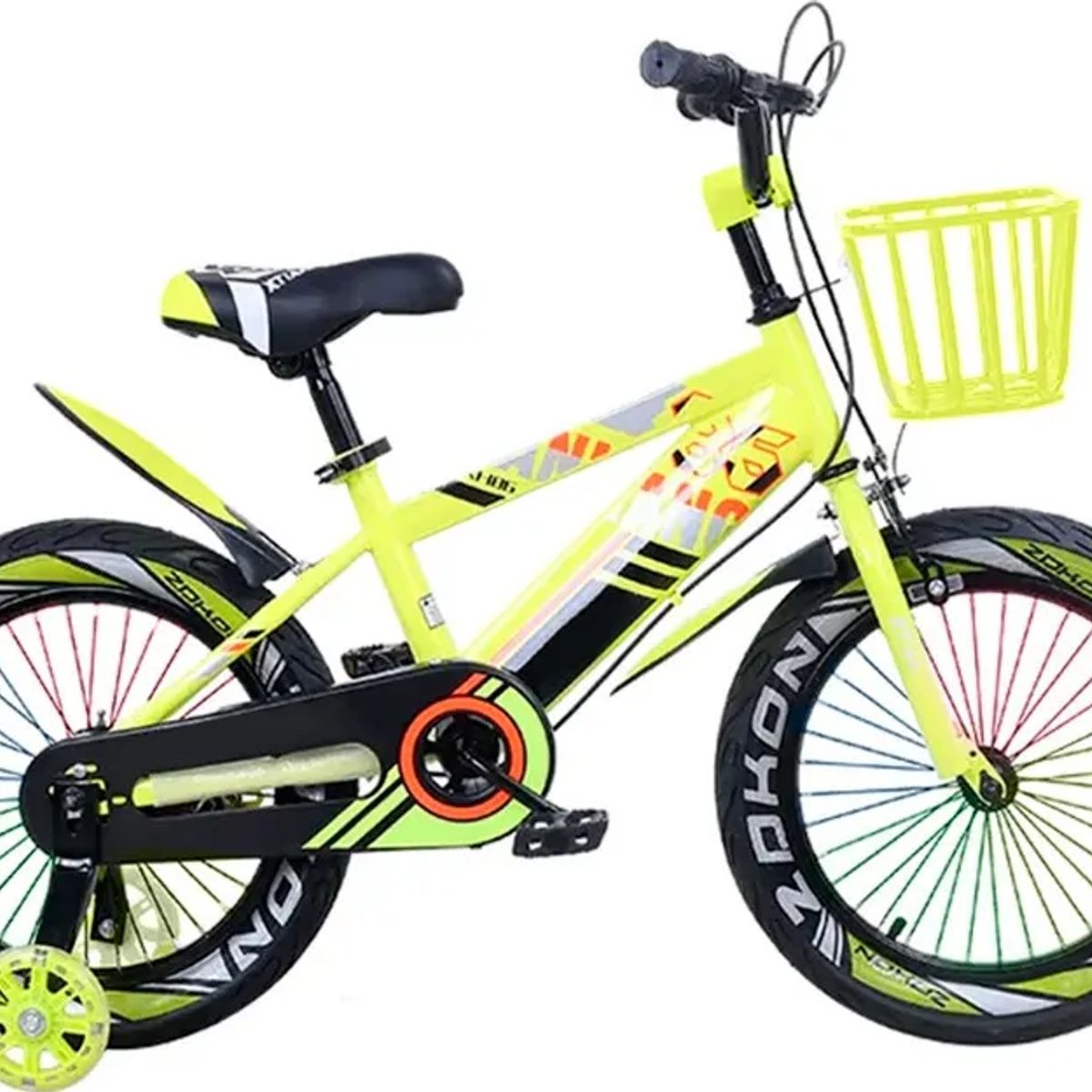 GENERICO - Bicicleta Mountain Bike Luces Led Y Colores Aro 12 Amarillo