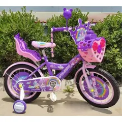 GENERICO - Bicicleta Aro 12 Rosada Protector Cadena Cesta Rueda Aprendi