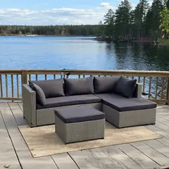 SPACE HOME - Juego De Terraza Con Apoya Pies Ideal Para Terraza Balcones