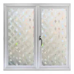 KUANGYE - Film Privacidad Vidrio Vinilo Decorativo Cocina 45cmx2m Prisma 3d
